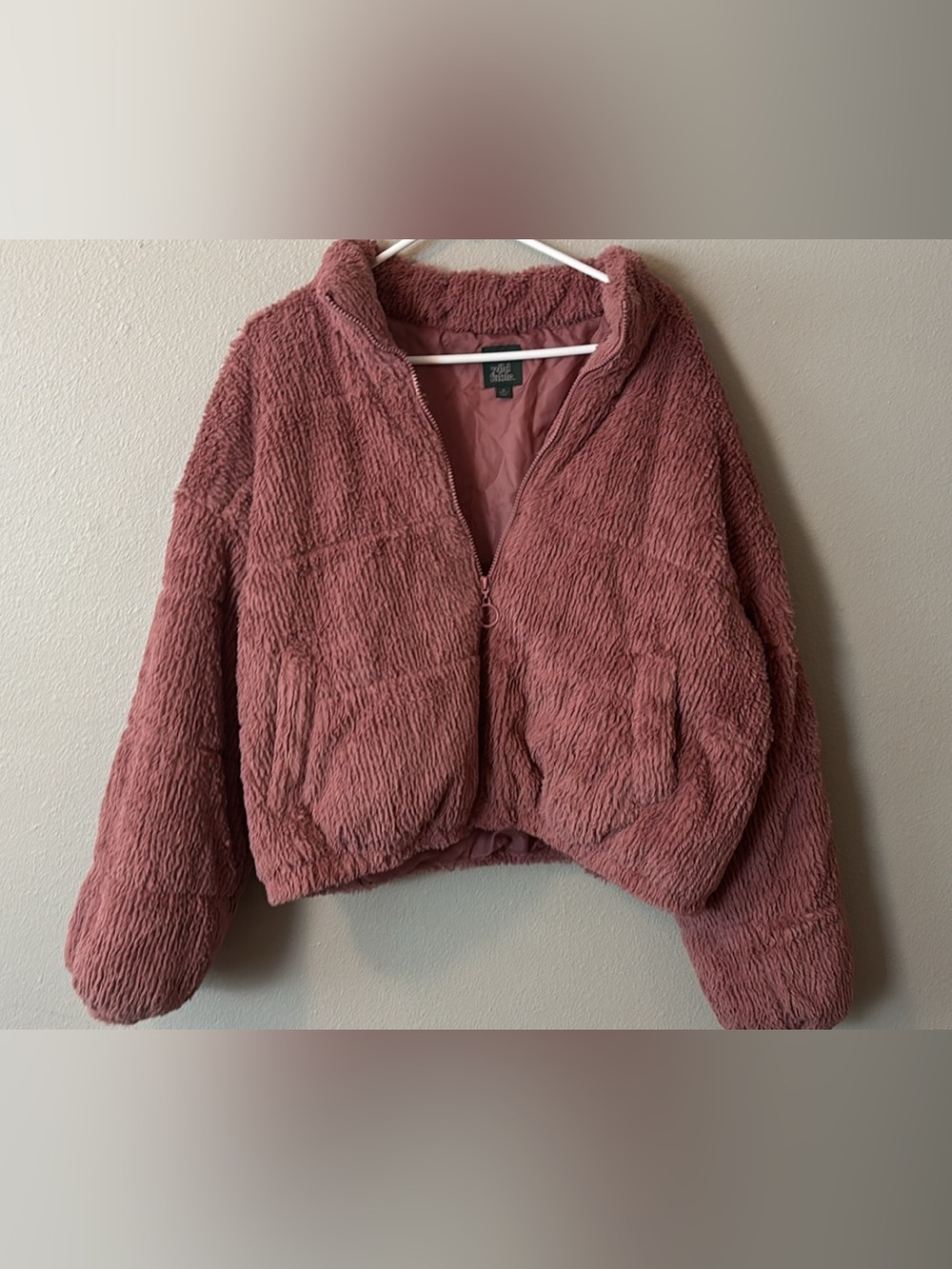 wild fable Dusty Rose Teddy Zip Jacket